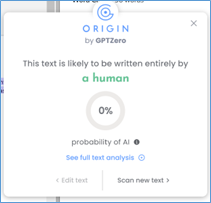 Origin by GPTZero - ChatGPT and AI Detector