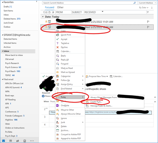 Autodelete Outlook meeting invitations from specific people and hide