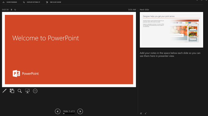 powerpoint presenter view with one monitor