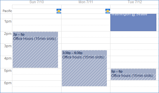 setting up appointment slots in google calendar