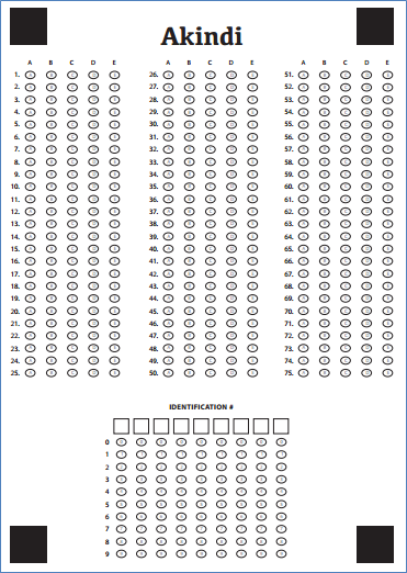 Free printable scantron answer sheets