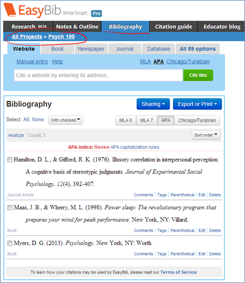easy bibliography