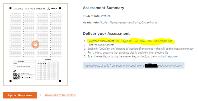 Scantron Score Chart