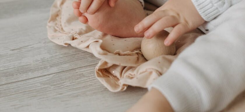 close up shot of a toddlers feet
